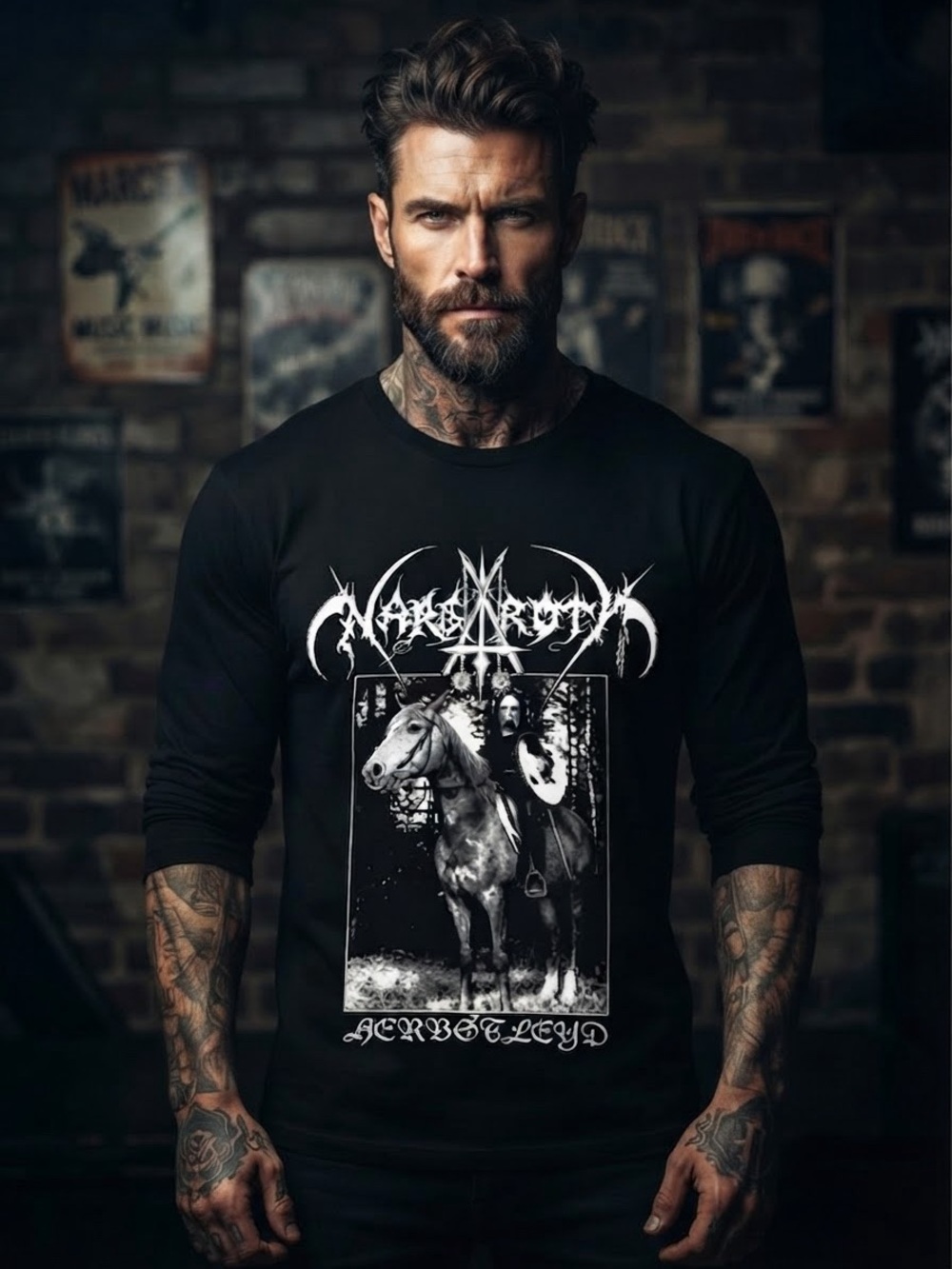 Nargaroth Herbstleyd Cotton Black Long Sleeve, Crew-Neck Sz S-2XL.